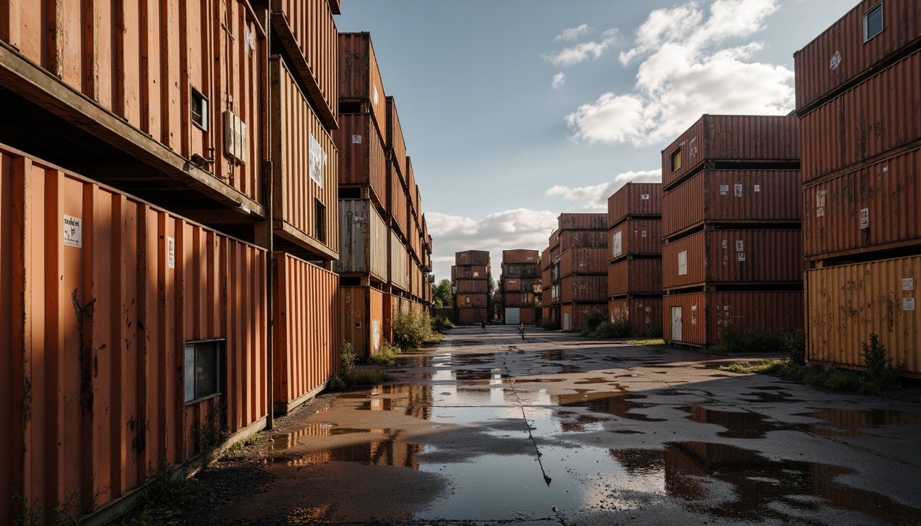 Prompt: Rustic industrial landscape, corrugated iron sheets, weathered metal surfaces, distressed textures, roughened patina, rusty hues, earthy tones, natural light, soft shadows, shallow depth of field, 3/4 composition, panoramic view, realistic reflections, ambient occlusion.