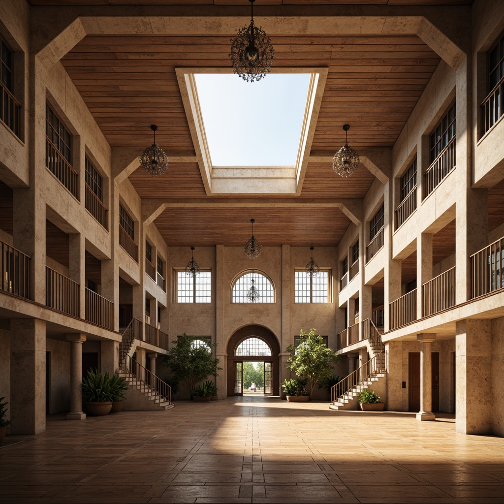 Prompt: Grand Renaissance gymnasium, high ceilings, large windows, clerestory openings, natural stone walls, wooden floors, ornate chandeliers, sweeping staircases, grand entrance halls, elegant archways, columned corridors, soft warm lighting, diffused sunlight, indirect illumination, 1/1 composition, symmetrical framing, shallow depth of field, realistic textures, ambient occlusion.