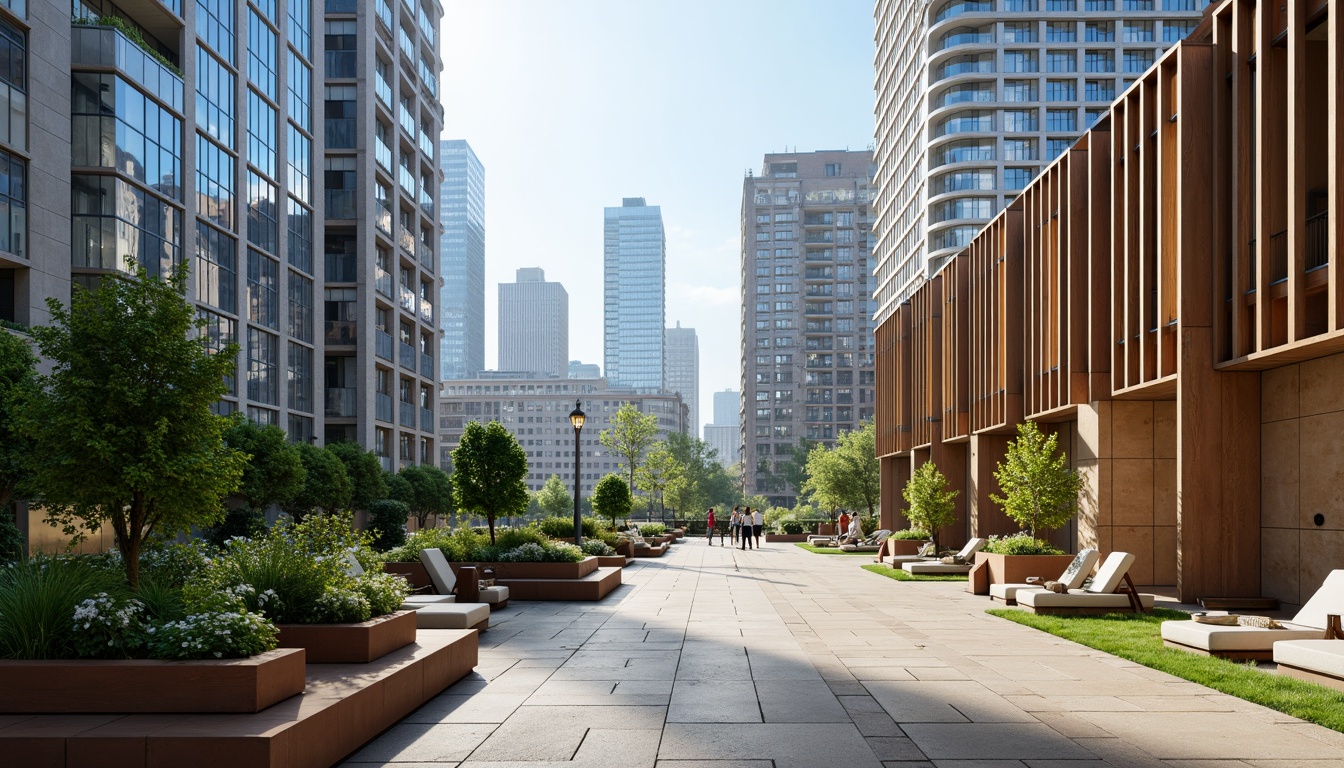 Prompt: Vibrant cityscape, modern skyscrapers, sleek glass facades, metallic accents, urban rooftop gardens, lush green walls, natural stone paving, warm beige concrete, cool blue tones, neutral gray backgrounds, rich wood textures, subtle gradient effects, atmospheric misting, soft diffused lighting, 1/2 composition, realistic reflections, ambient occlusion.Let me know if this meets your requirements!