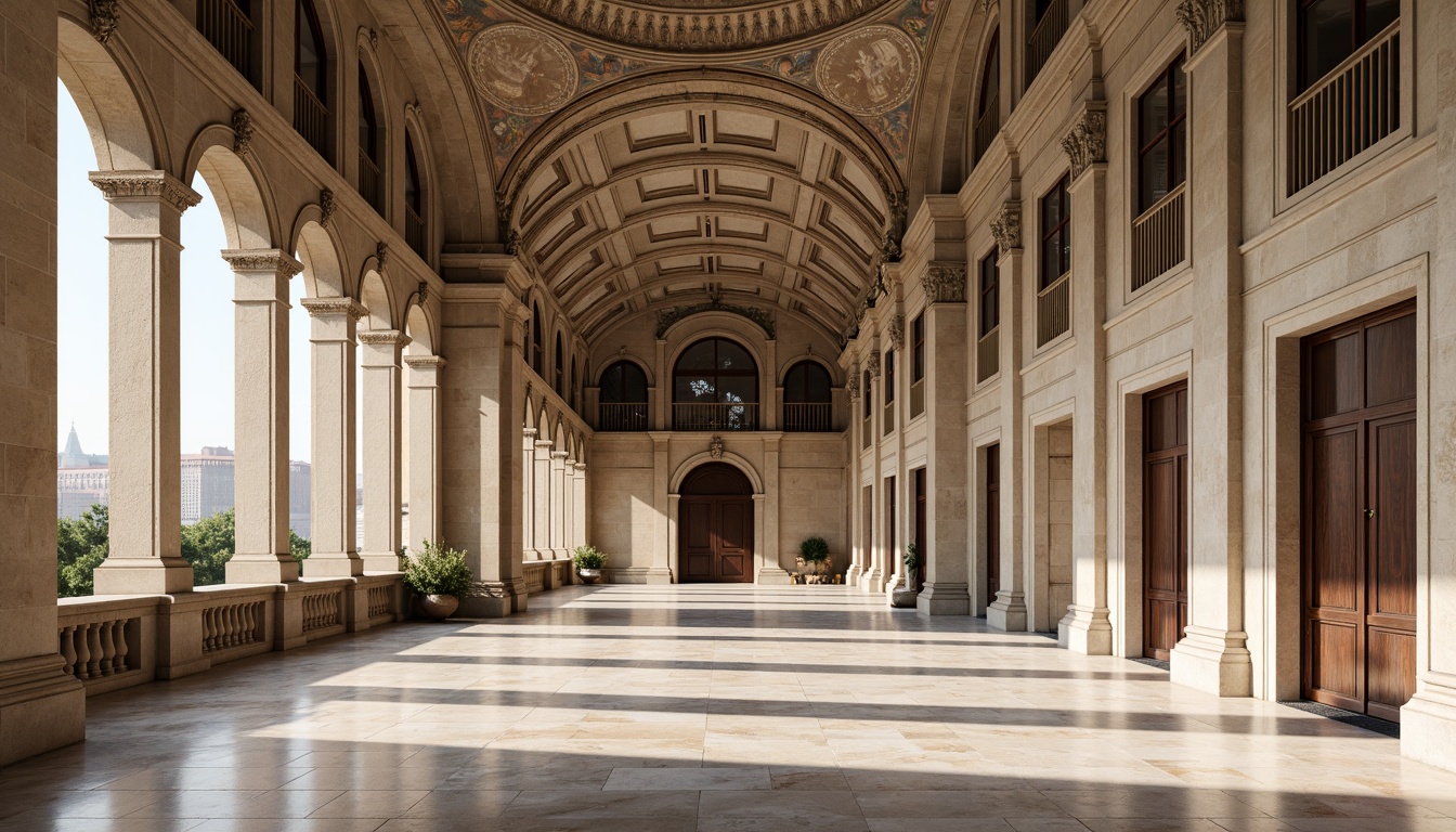 Prompt: Elegant classical columns, ornate carvings, polished marble floors, rustic stone walls, refined stucco exteriors, ornamental moldings, intricate frescoes, grandiose domes, symmetrical facades, majestic archways, subtle gradient shading, soft ambient lighting, 1/1 composition, realistic textures, ambient occlusion.