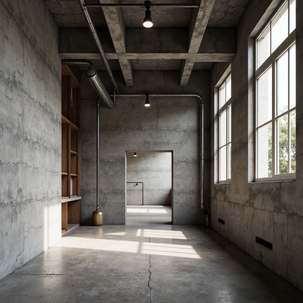 Prompt: Rough-textured plasticrete walls, industrial aesthetic, monochromatic color scheme, exposed aggregate, smooth rounded edges, modern minimalist design, urban loft atmosphere, natural light filtering through windows, subtle shadows, 1/1 composition, realistic renderings, ambient occlusion, soft box lighting, warm neutral tones.Let me know if this meets your requirements!