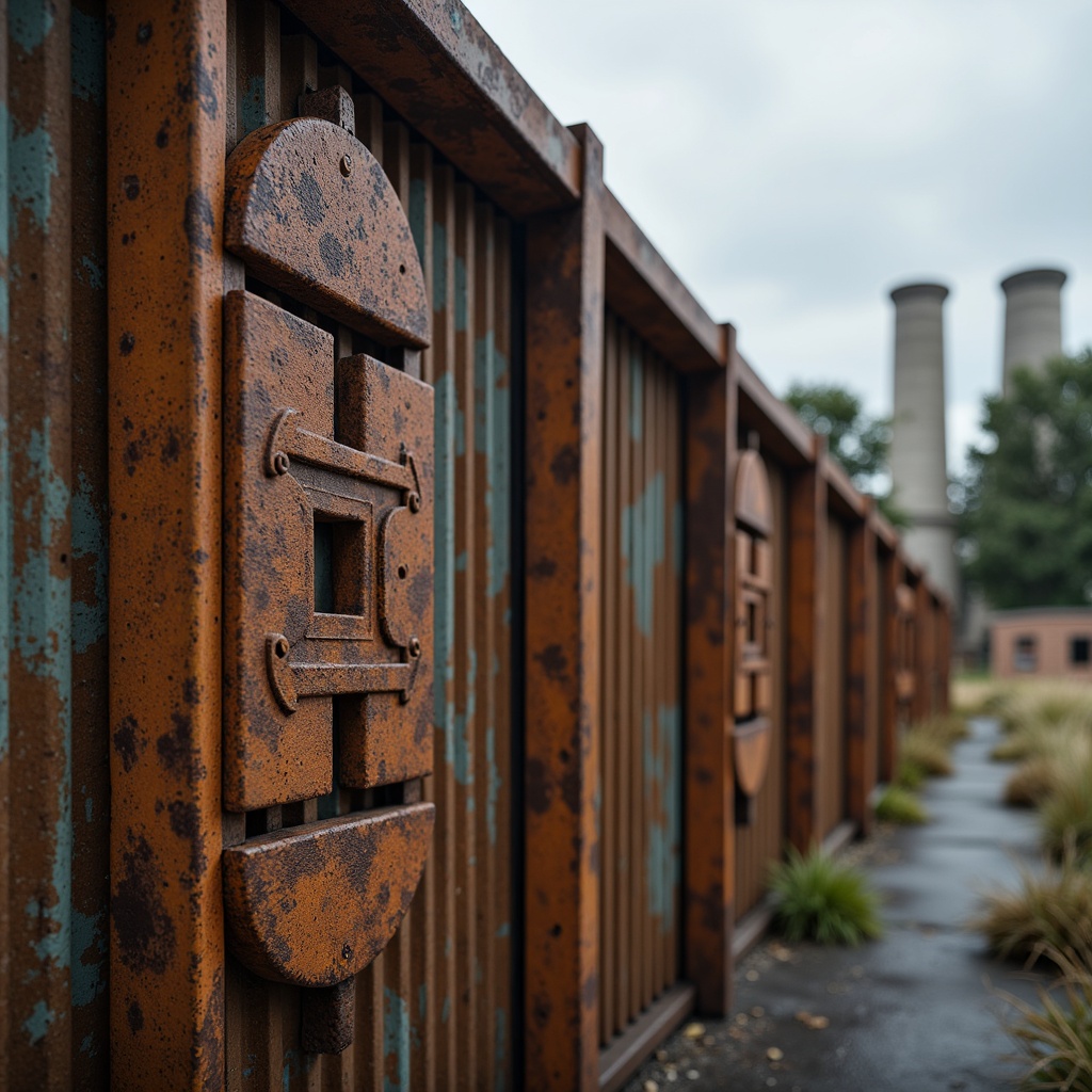 Prompt: Rustic corrugated iron, weathered patina, industrial aesthetic, distressed metal texture, rough embossed pattern, earthy tones, oxidized finish, rugged architectural element, brutalist design, urban landscape, abandoned factory setting, overcast sky, soft warm lighting, shallow depth of field, 1/2 composition, realistic render, ambient occlusion.