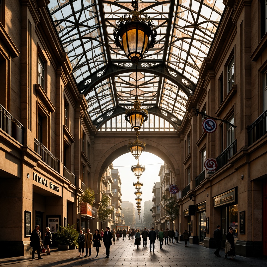 Prompt: Intricate tram station, ornate metalwork, Victorian-era inspiration, grandiose chandeliers, decorative tile work, stained glass ceilings, wooden paneling, vintage advertisements, old-fashioned clock towers, bustling city atmosphere, morning rush hour, warm golden lighting, shallow depth of field, 1/2 composition, realistic textures, ambient occlusion.