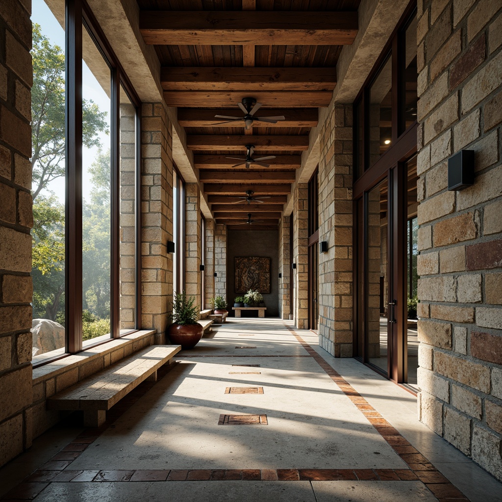 Prompt: Rough stone walls, weathered wooden planks, rusty metal accents, smooth concrete floors, glossy glass facades, ornate ceramic tiles, intricate brick patterns, natural rock formations, earthy tones, organic shapes, brutalist architecture, industrial chic aesthetic, dramatic shadows, high-contrast lighting, 1/2 composition, wide-angle lens, cinematic atmosphere, realistic material textures.