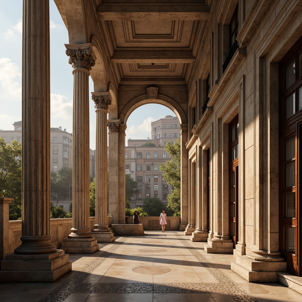 Prompt: Classical Greek columns, ornate capitals, fluted shafts, ancient ruins, historic landmarks, grandiose architecture, symmetrical facades, monumental entrances, majestic proportions, rustic stone walls, weathered marble textures, atmospheric misty lighting, warm golden hour, 1/1 composition, dramatic shadows, realistic reflections, ambient occlusion.