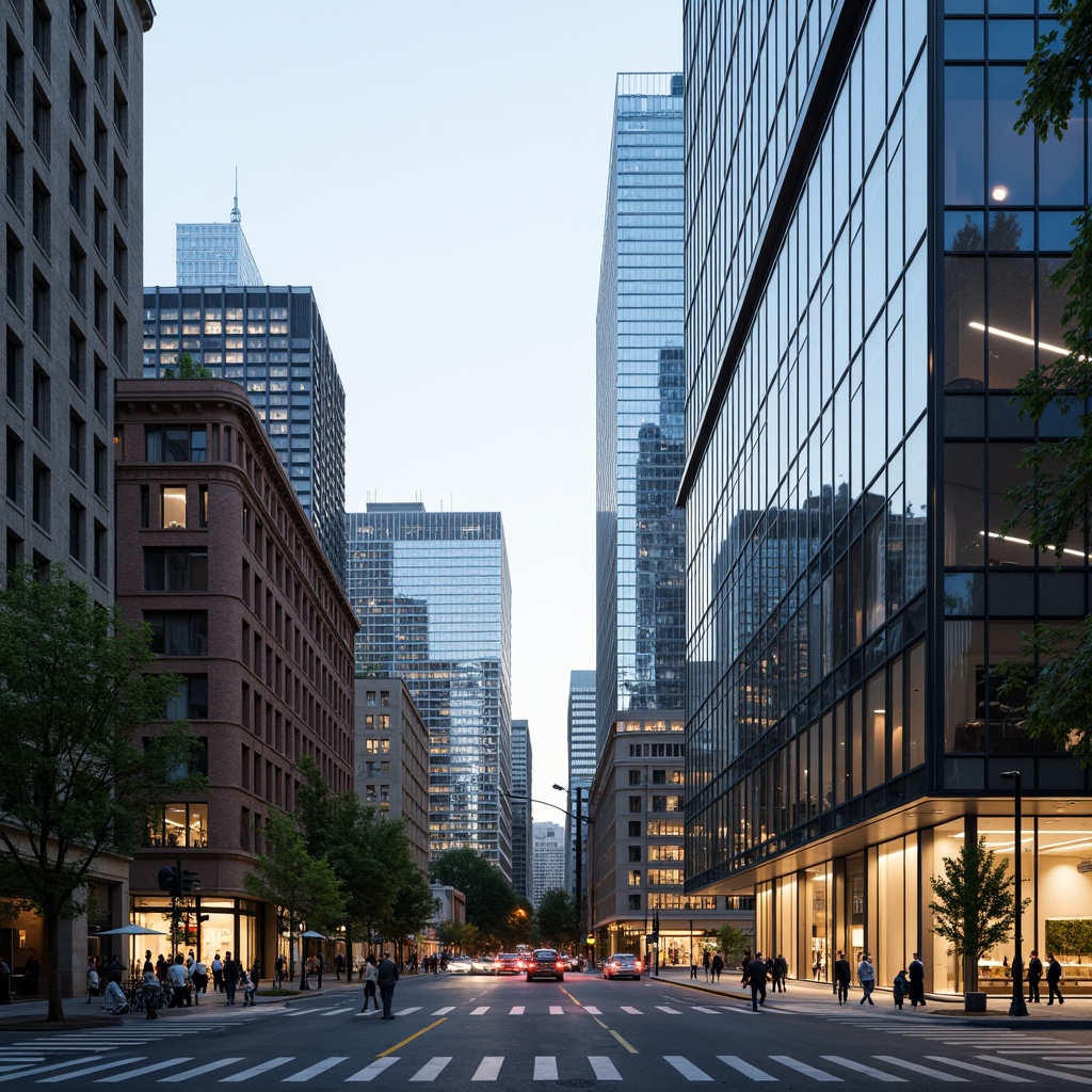 Prompt: Translucent glass facades, minimalist building design, sleek metal frames, subtle natural lighting, diffused shadows, urban cityscape, bustling streets, modern skyscrapers, futuristic architecture, energy-efficient systems, sustainable building materials, double-glazed windows, thermal insulation, climate-responsive design, optimized natural ventilation, soft warm glow, shallow depth of field, 3/4 composition, panoramic view, realistic textures, ambient occlusion.