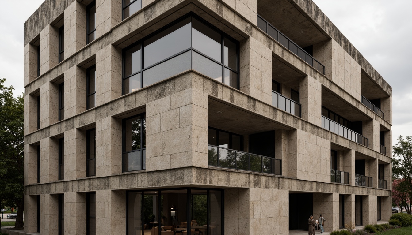 Prompt: Rustic fiber-cement facade, rough textured panels, earthy color tone, industrial-chic aesthetic, brutalist architecture style, raw concrete accents, urban cityscape, overcast sky, dramatic shadows, high-contrast lighting, 1/1 composition, close-up shot, detailed textures, realistic material rendering.