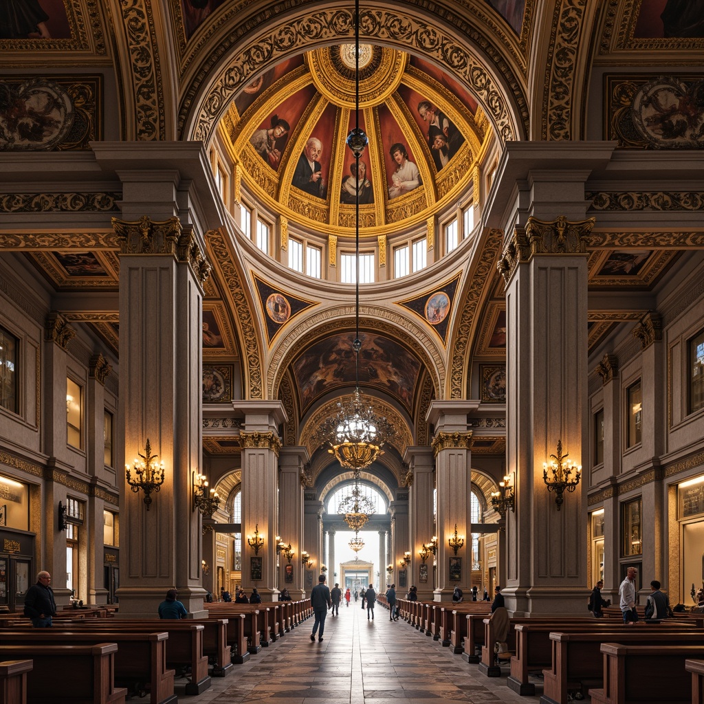 Prompt: Intricate stone carvings, ornate golden mosaics, fuchsia-hued domes, majestic archways, grandiose vaulted ceilings, lavish frescoes, intricate marble patterns, Byzantine-inspired motifs, warm soft lighting, atmospheric perspective, subtle depth of field, 1/2 composition, realistic textures, ambient occlusion.