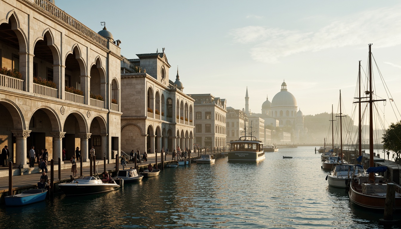 Prompt: Majestic waterfront, grand Byzantine-style bridges, ornate stone carvings, golden domes, intricate archways, water reflections, sailboats, seagulls, misty morning, warm sunlight, shallow depth of field, 1/2 composition, symmetrical framing, rich textures, ambient occlusion, majestic cityscape, bustling harbor, seafood markets, nautical ropes, wooden docks, rippling water effects.