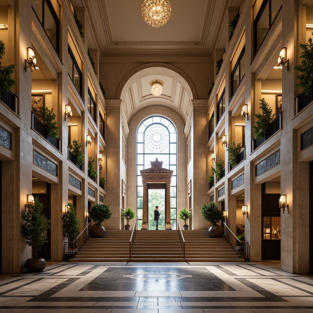 Prompt: Symmetrical monumental entrance, grand staircase, mirrored reflections, identical twin towers, harmonious arches, radial patterns, concentric circles, balanced compositions, central axis, bilateral symmetry, majestic columns, ornate decorations, geometric motifs, crystal chandeliers, lavish furnishings, opulent materials, precise geometry, exact proportions, perfect balance, 1/1 composition, symmetrical framing, elegant simplicity, sophisticated luxury.