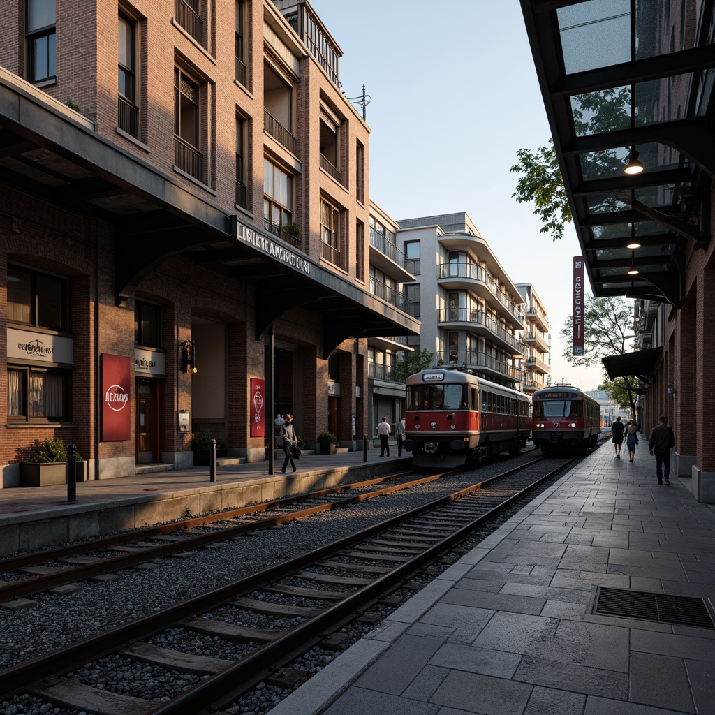 Prompt: Abandoned railway stations, vintage locomotives, nostalgic signage, distressed brick facades, industrial heritage, adaptive reuse, modern transportation hubs, sleek glass canopies, minimalist pedestrian walkways, urban revitalization, eclectic mix of old and new, warm evening lighting, shallow depth of field, 1/1 composition, realistic textures, ambient occlusion.