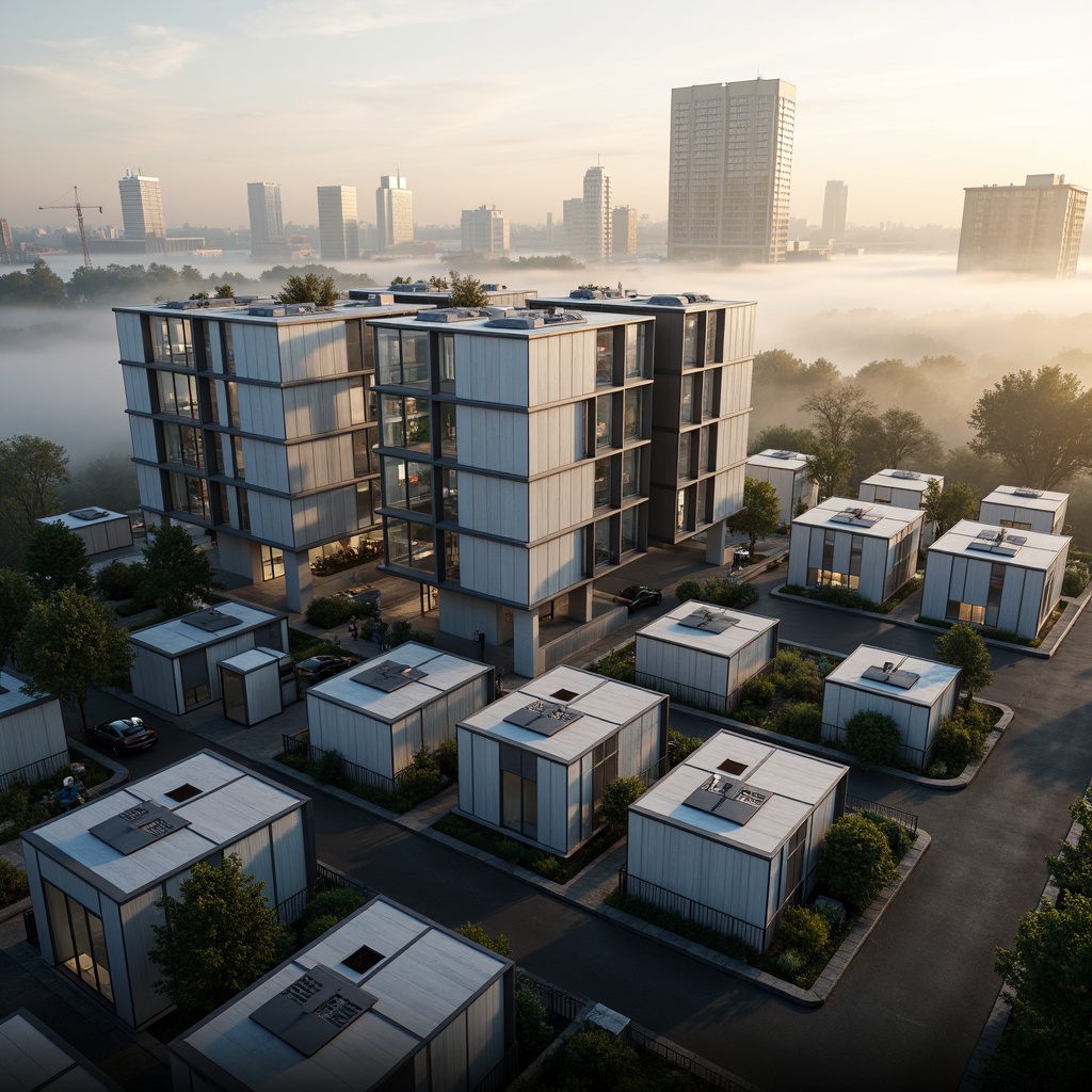 Prompt: Modular units, interconnected nodes, adaptive layouts, versatile materials, steel frames, glass facades, minimalist aesthetics, industrial chic, urban landscapes, city skylines, morning fog, soft warm lighting, 1/1 composition, shallow depth of field, realistic textures, ambient occlusion.