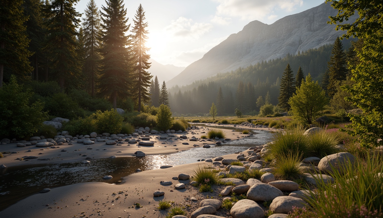 Prompt: Earthy tones, forest floor, mossy greens, weathered wood, river rock, misty mountains, soft sunlit fog, warm beige sand, driftwood grey, sea salt spray, ocean breeze, gentle petal pinks, lavender fields, wildflower meadows, serene twilight skies, golden hour lighting, shallow depth of field, 1/1 composition, realistic textures, ambient occlusion.