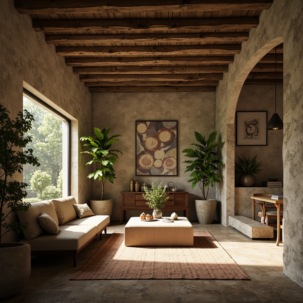 Prompt: Earthy olive tones, muted sage greenery, warm terracotta accents, soft sandy beiges, weathered wooden textures, natural linen fabrics, earthy stone foundations, rustic metal details, vintage distressed finishes, atmospheric misty lighting, shallow depth of field, 1/1 composition, realistic renderings, ambient occlusion.