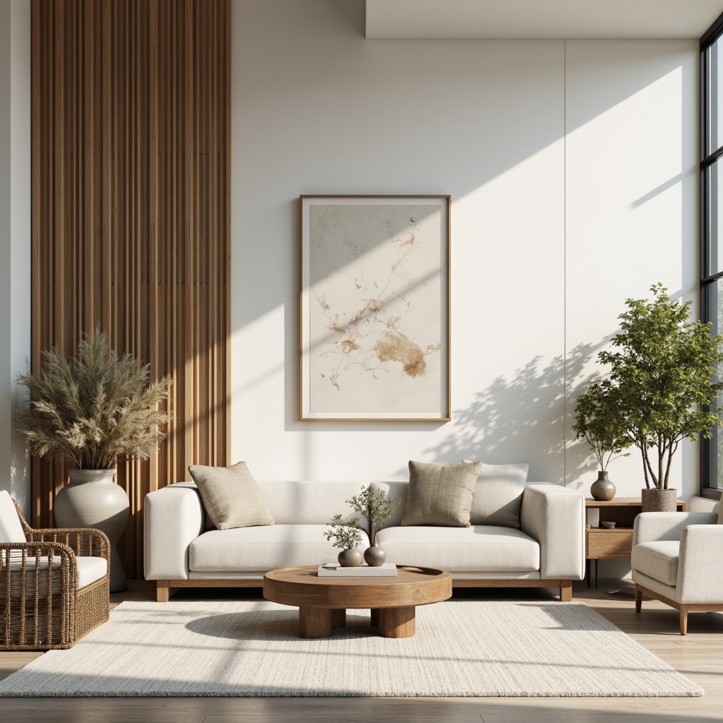 Prompt: Soft, calming atmosphere, natural color palette, earthy tones, gentle hues, creamy whites, soothing blues, muted greens, warm beige, rich wood accents, subtle texture, minimalist decor, cozy ambiance, inviting lighting, soft focus, shallow depth of field, 1/1 composition, realistic render, ambient occlusion.