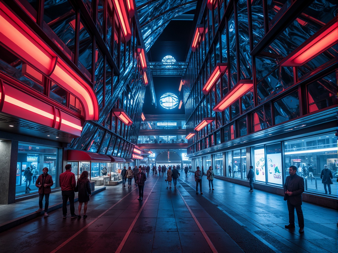 Prompt: Futuristic fusion architecture, curved lines, metallic surfaces, neon lights, dynamic reflections, abstract patterns, 3D modeling, intricate details, futuristic materials, glowing accents, LED lighting, virtual reality integration, cyberpunk atmosphere, urban cityscape, night scene, shallow depth of field, wide-angle lens, cinematic composition.