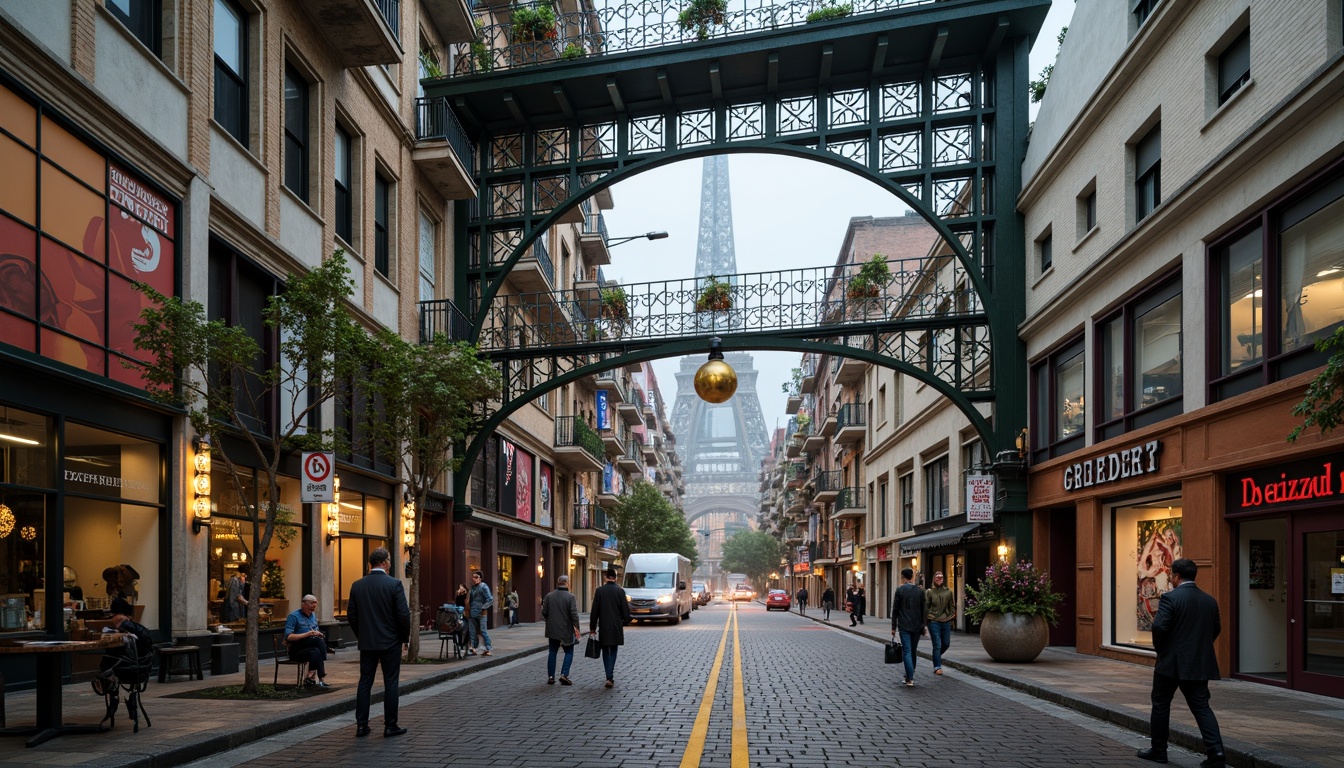 Prompt: Vibrant eclectic bridge, ornate metal railings, intricately carved stone pillars, grand arches, suspended walkways, eclectic mix of materials, industrial steel beams, rustic wooden planks, colorful ceramic tiles, whimsical sculptures, dramatic lighting fixtures, urban cityscape, bustling streets, misty morning atmosphere, soft warm glow, 1/2 composition, low-angle shot, cinematic mood, realistic reflections.