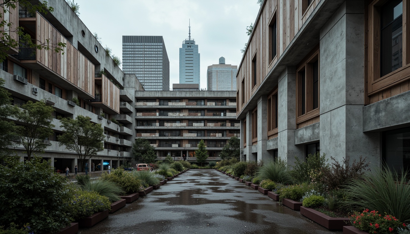 Prompt: Rugged brutalist stadium, raw concrete structures, exposed ductwork, industrial metal beams, distressed wood accents, weathered steel fa\u00e7ades, bold geometric forms, monumental scale, urban cityscape, overcast skies, dramatic shadows, high-contrast lighting, moody atmosphere, cinematic composition, low-angle shots, gritty textures, ambient occlusion.