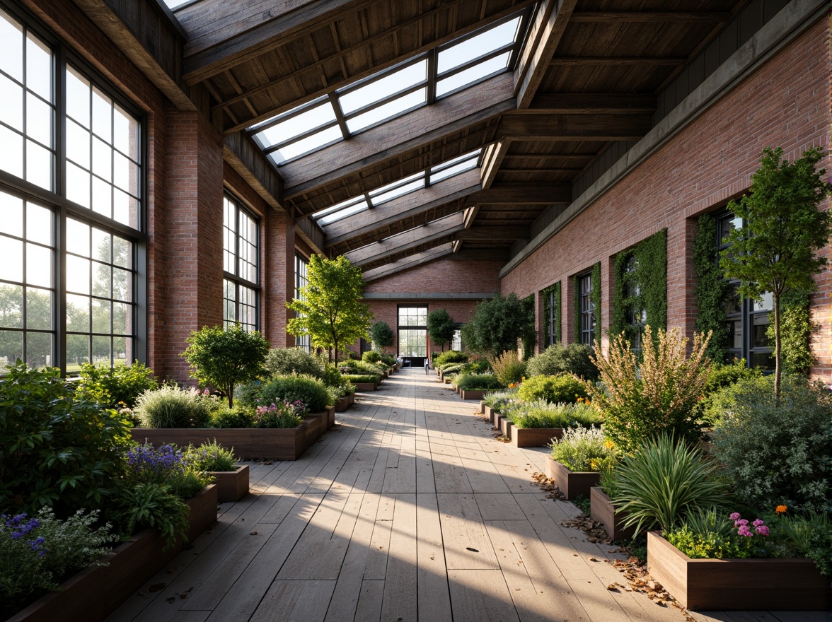 Prompt: Abandoned warehouse, industrial heritage, exposed brick walls, metal beams, reclaimed wood flooring, green roofs, solar panels, wind turbines, water harvesting systems, living walls, vertical gardens, natural ventilation, large skylights, clerestory windows, recycled materials, low-carbon footprint, minimal waste generation, maximized daylight, soft diffused lighting, 1/1 composition, atmospheric perspective, realistic textures, ambient occlusion.