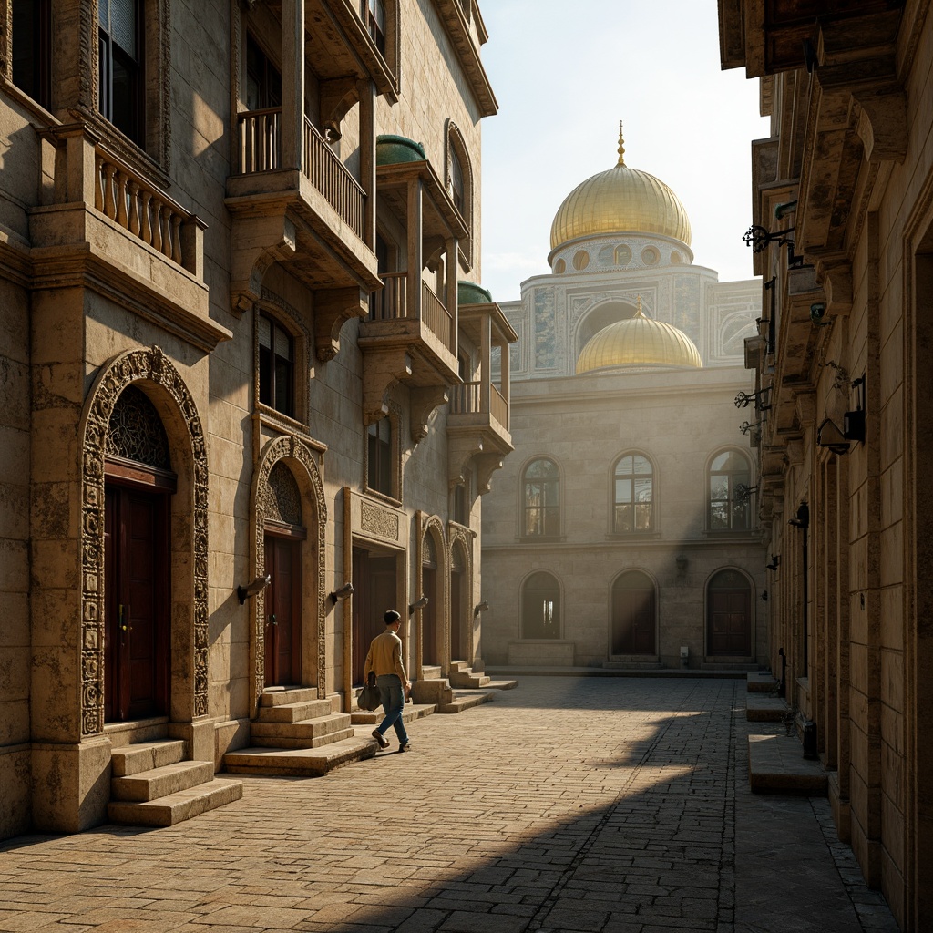 Prompt: Ancient watchtowers, Byzantine architecture style, ornate stone carvings, intricate mosaics, golden domes, grand archways, narrow windows, crumbling stonework, weathered wooden doors, mysterious atmosphere, misty morning, warm sunlight casting long shadows, high-angle shot, 1/2 composition, dramatic lighting, realistic textures, ambient occlusion.