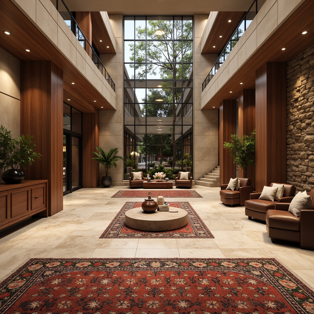 Prompt: Luxurious marble floors, warm wooden paneling, cool metal railings, soft plush carpets, rustic stone walls, sleek glass surfaces, matte concrete finishes, vibrant colored tiles, intricate mosaic patterns, natural fiber rugs, polished chrome accents, distressed leather upholstery, ambient occlusion, realistic normal maps, detailed texture mapping, 3D modeling software, architectural visualization tools.