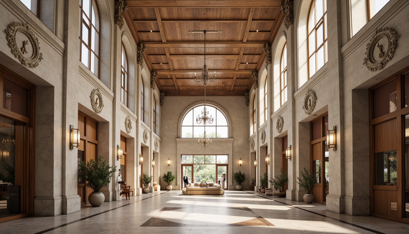 Prompt: Grand healthcare center, classical architecture, symmetrical facade, ornate columns, decorative arches, stone walls, large windows, wooden doors, intricate carvings, grand entrance, spacious lobby, high ceilings, marble floors, elegant chandeliers, natural light, warm atmosphere, subtle color palette, harmonious proportions, 1/1 composition, realistic textures, ambient occlusion.Please let me know if this meets your requirements.