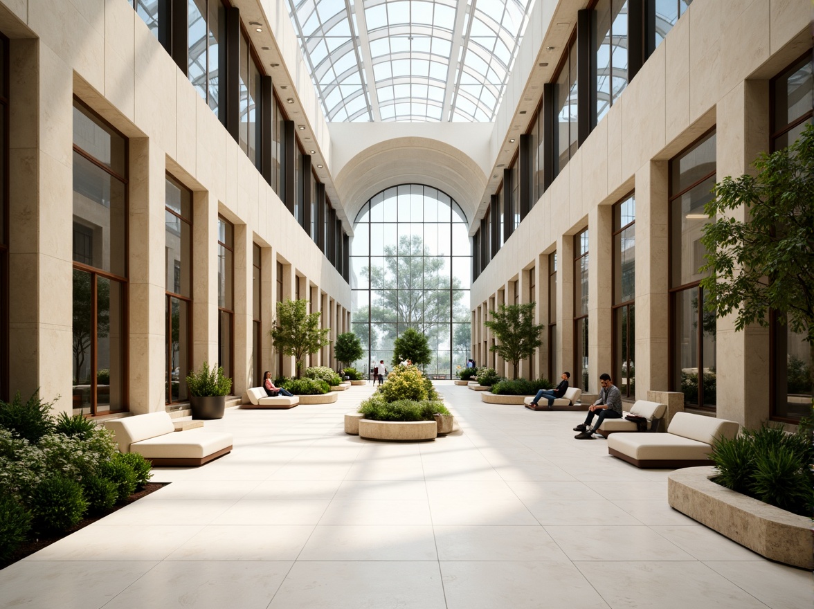 Prompt: Luxurious hotel lobby, grand atrium, high ceilings, floor-to-ceiling windows, transparent glass walls, minimal obstruction, reflective surfaces, bright white marble floors, sleek modern furniture, lush greenery, natural stone accents, warm beige tones, soft diffused lighting, 1/2 composition, shallow depth of field, realistic textures, ambient occlusion.