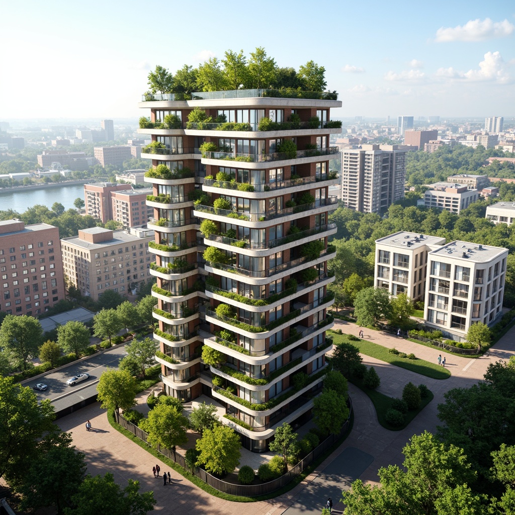 Prompt: Eco-friendly skyscraper, green roofs, solar panels, wind turbines, rainwater harvesting systems, natural ventilation, reclaimed wood facades, low-carbon concrete structures, bamboo flooring, recycled glass windows, energy-efficient LED lighting, organic gardens, urban farming, living walls, breathing buildings, minimalist design, circular economy principles, cradle-to-cradle approach, non-toxic paints, FSC-certified wood, repurposed industrial materials, biodegradable insulation, zero-waste construction, panoramic views, soft natural lighting, 1/1 composition, realistic textures.