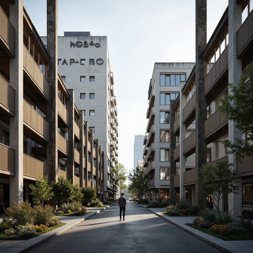 Prompt: Industrial-era factory buildings, raw concrete structures, steel beams, functionalist aesthetic, minimal ornamentation, primary color schemes, bold typography, geometric forms, rectangular windows, flat roofs, urban landscape, industrial heritage, morning light, high contrast, sharp shadows, 1/1 composition, symmetrical framing, architectural photography, realistic textures, ambient occlusion.