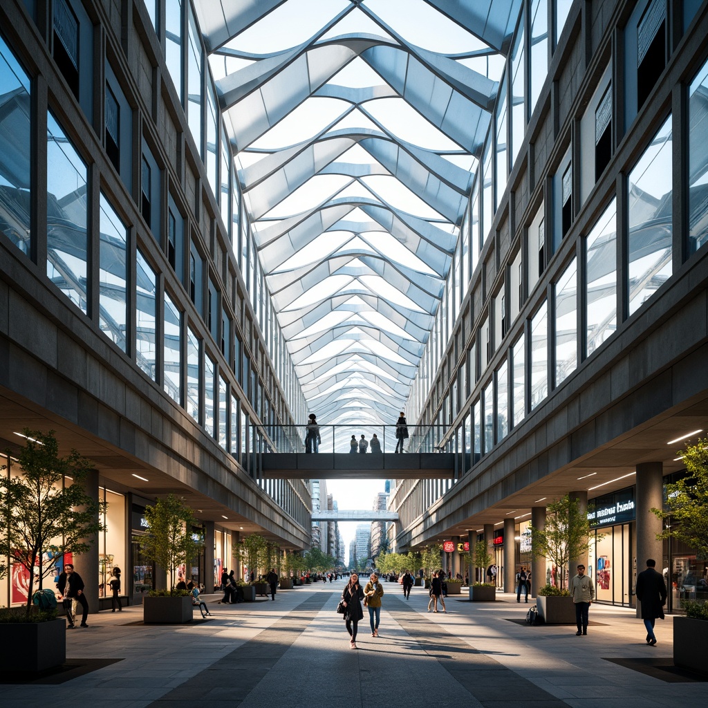 Prompt: Symmetrical bus station, modern angular lines, reflective glass fa\u00e7ade, central pedestrian walkway, identical twin structures, mirrored arches, radial symmetry, grand entrance hall, high ceilings, natural light pouring in, minimalist aesthetic, functional simplicity, urban connectivity hub, bustling city square, vibrant street art, morning commute, soft warm lighting, shallow depth of field, 1/1 composition, panoramic view.