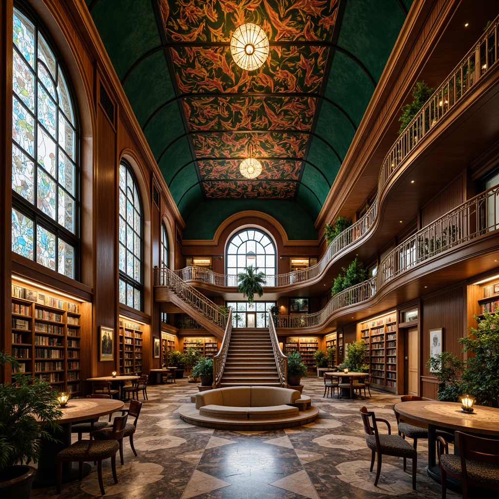 Art Nouveau Style Library Architecture Design Ideas