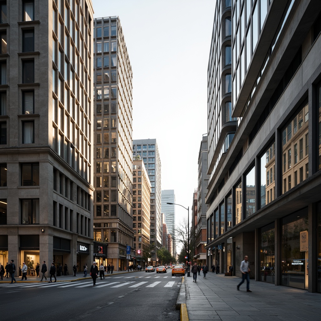 Prompt: Neutral tone, minimalist aesthetic, rectangular forms, clean lines, monochromatic color scheme, industrial materials, steel beams, concrete floors, glass facades, urban landscape, modern skyscrapers, busy streets, vibrant city life, warm afternoon light, high contrast, 1/1 composition, realistic rendering, subtle ambient occlusion.