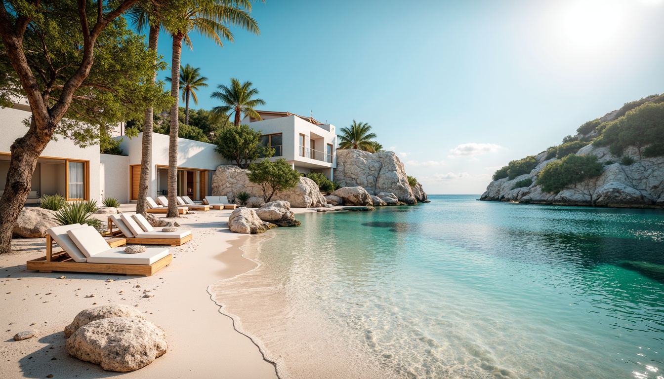 Prompt: Soft sandy beaches, clear turquoise waters, gentle ocean breeze, driftwood accents, weathered stone walls, whitewashed buildings, rustic wooden decks, nautical rope details, calming seafoam greenery, vibrant coral pink hues, sunny warm lighting, soft misty atmosphere, shallow depth of field, 1/1 composition, realistic textures, ambient occlusion.