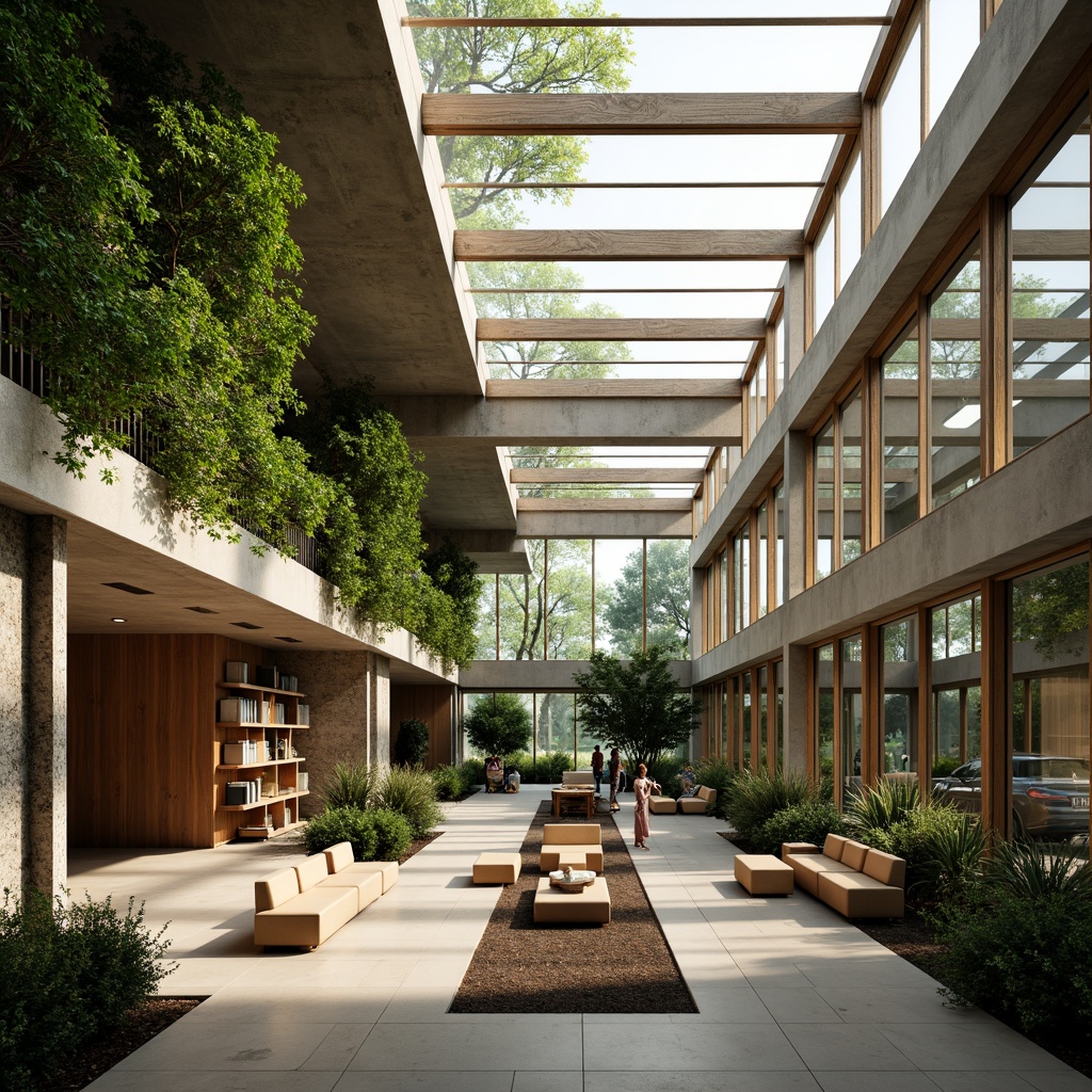 Prompt: Natural ventilation systems, large windows, sliding glass doors, clerestory roofs, operable skylights, louvers, green walls, living plants, breathable materials, organic textures, earthy color palette, comfortable indoor climate, soft diffused lighting, gentle breeze, natural air circulation, open floor plans, minimal partitions, cozy reading nooks, warm wooden accents, rustic stone features, serene atmosphere, peaceful ambiance, 1/1 composition, soft focus, subtle depth of field.