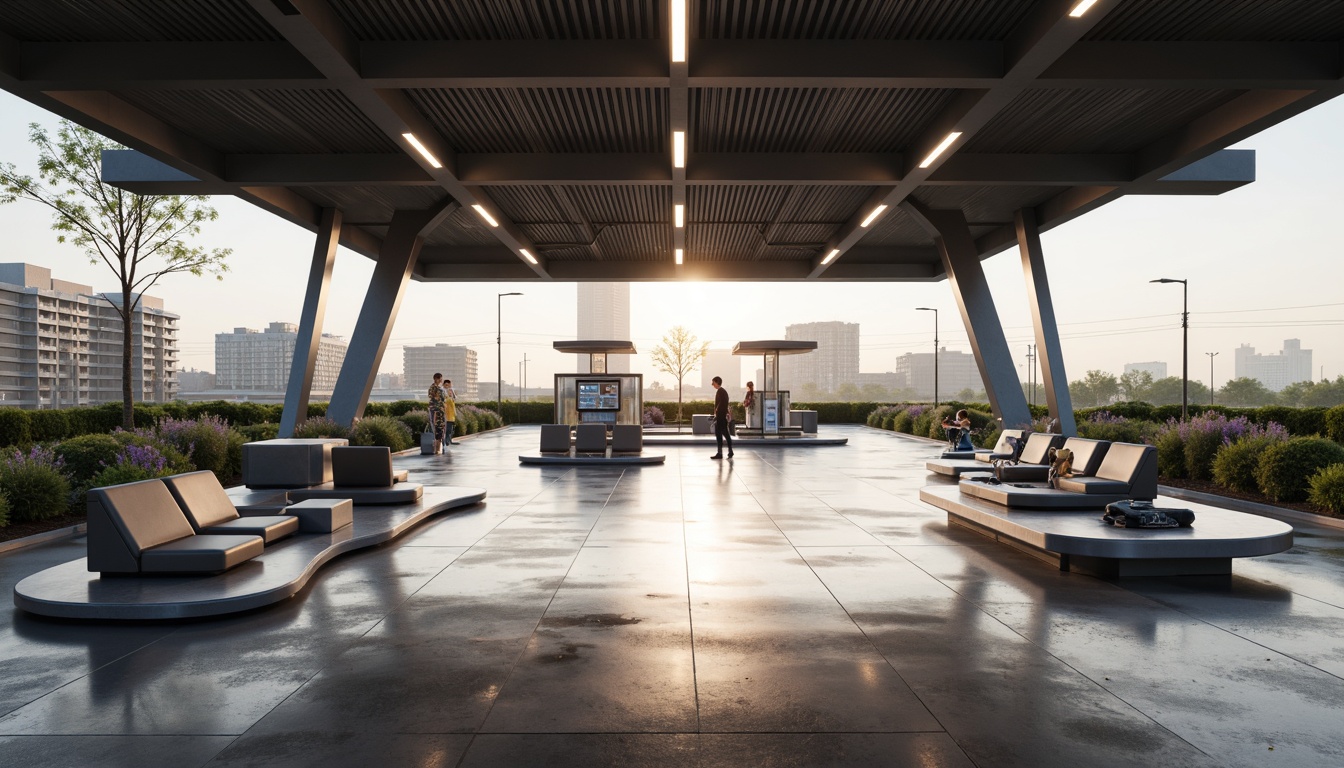 Prompt: Sleek gas station interior, vaulted ceilings, modern industrial design, metallic accents, polished concrete floors, futuristic lighting fixtures, minimalist seating areas, angular architectural lines, urban cityscape views, morning sunlight, soft warm glow, shallow depth of field, 1/1 composition, realistic textures, ambient occlusion.