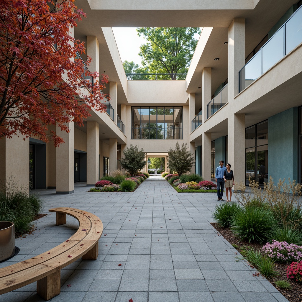 Prompt: Serene memorial center, solemn atmosphere, muted color palette, soft gray stones, weathered wooden benches, subtle bronze accents, gentle natural light, warm beige walls, calm blue tones, respectful ambiance, quiet reflection spaces, peaceful gardens, lush greenery, vibrant floral arrangements, patriotic red accents, somber black granite, dignified architecture, classical columns, grand entranceways, panoramic views, soft focus blur, shallow depth of field, 3/4 composition, realistic textures, ambient occlusion.