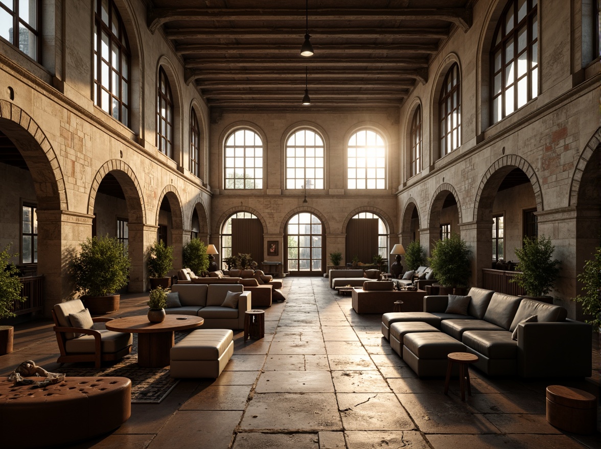 Prompt: Grand neoclassical building, high ceiling loft, large windows, abundant natural light, soft warm glow, elegant columns, ornate moldings, refined stucco walls, polished wooden floors, vintage furniture pieces, distressed brick walls, urban industrial feel, atmospheric shadows, dramatic chiaroscuro, cinematic lighting, 1/2 composition, shallow depth of field, realistic textures.