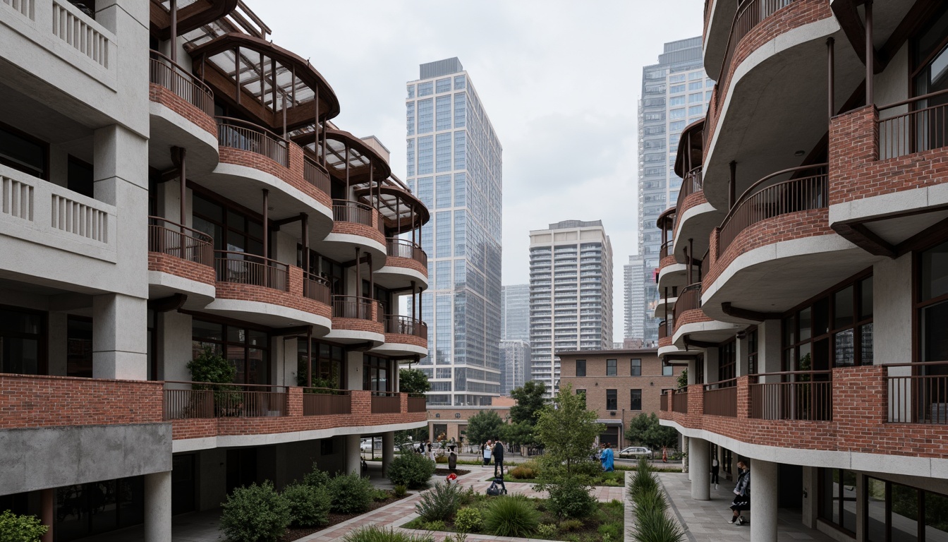 Prompt: Reinforced concrete foundations, sturdy steel beams, angular columns, cantilevered roofs, intricate truss systems, robust arches, durable brick facades, load-bearing walls, reinforced glass windows, metallic frames, industrial pipes, exposed ductwork, urban cityscape, cloudy overcast sky, soft diffused lighting, shallow depth of field, 1/2 composition, realistic textures, ambient occlusion.