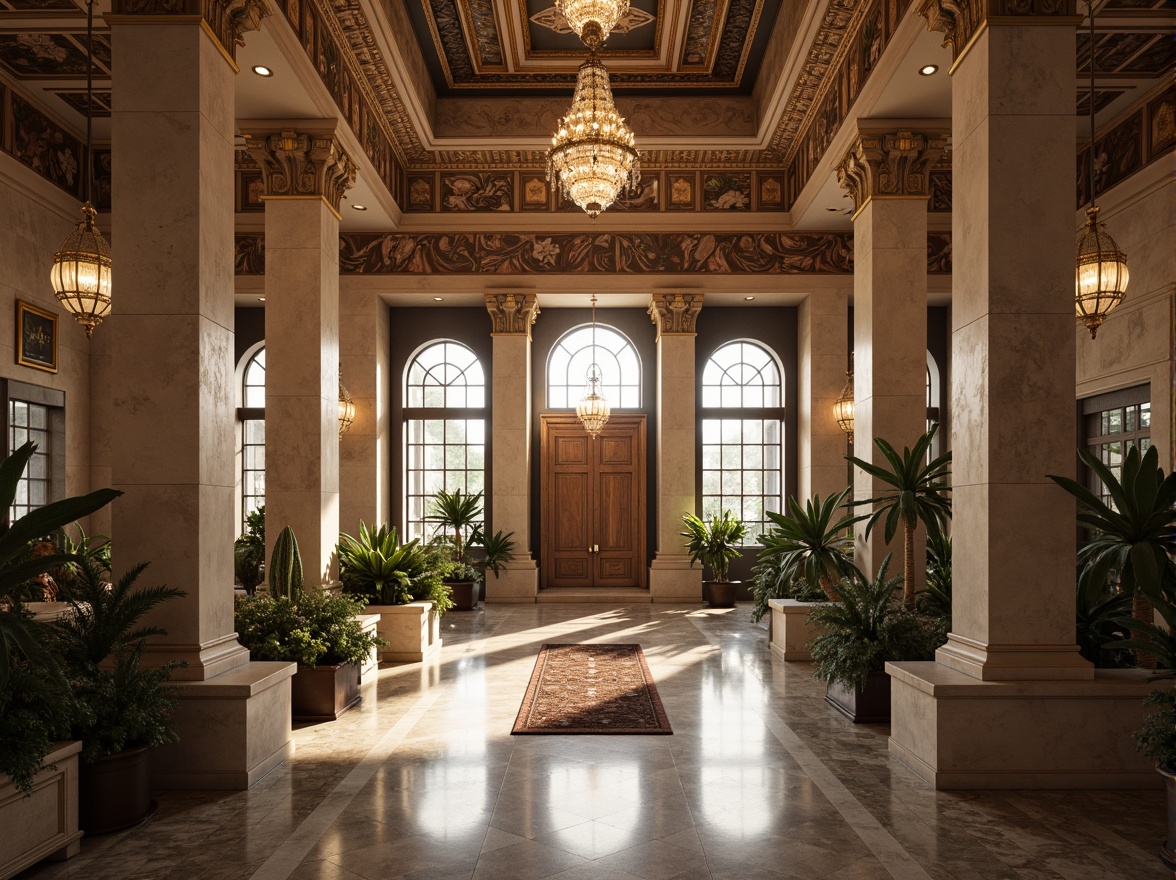 Prompt: Grandiose energy plant, classical architecture style, limestone facades, ornate details, symmetrical composition, majestic columns, arched windows, rusticated base, grand entrance, polished marble floors, intricate moldings, luxurious chandeliers, warm ambient lighting, soft focus effect, 1/1 composition, high dynamic range, realistic reflections.