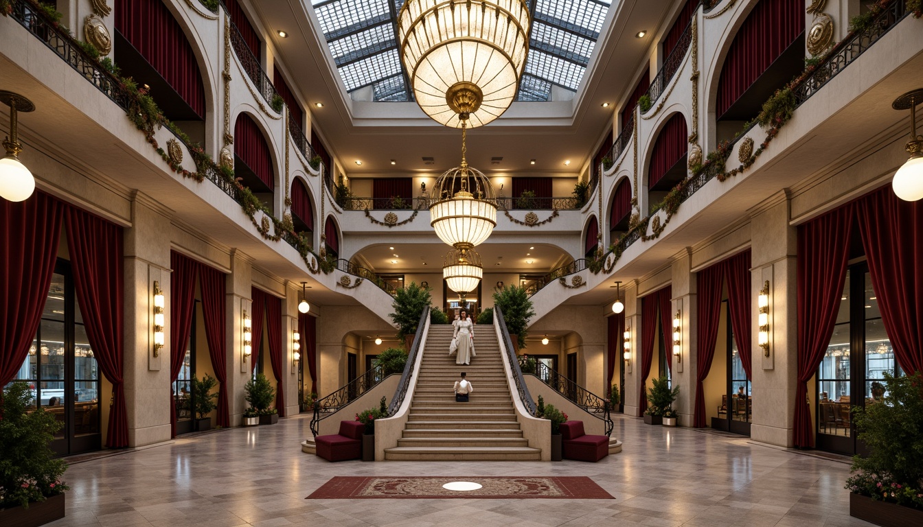 Prompt: Grand hospital facade, ornate stone carvings, intricate statues, golden accents, sweeping archways, grand staircases, opulent chandeliers, rich wood paneling, lavish furnishings, velvet drapes, marble floors, stained glass windows, dramatic lighting, shallow depth of field, 1/1 composition, symmetrical framing, realistic textures, ambient occlusion.