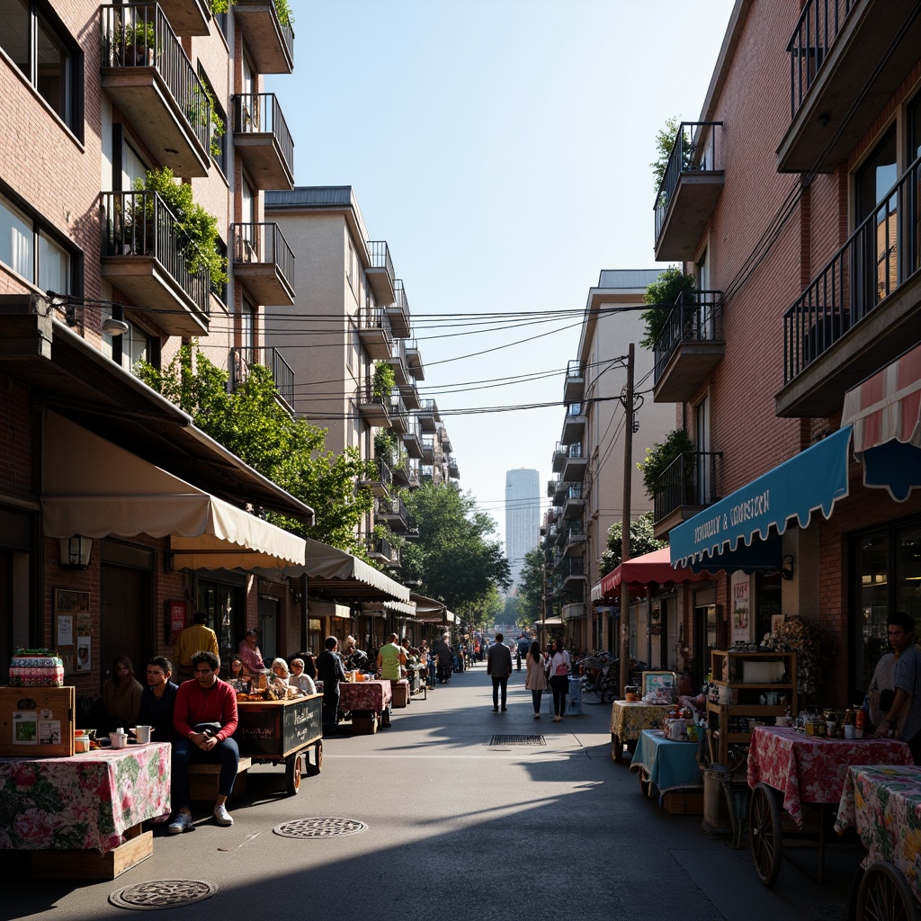 Prompt: 1 aspect ratio, gritty urban atmosphere, dense cityscape, bustling street life, eclectic market stalls, vibrant street art, eclectic vendor carts.