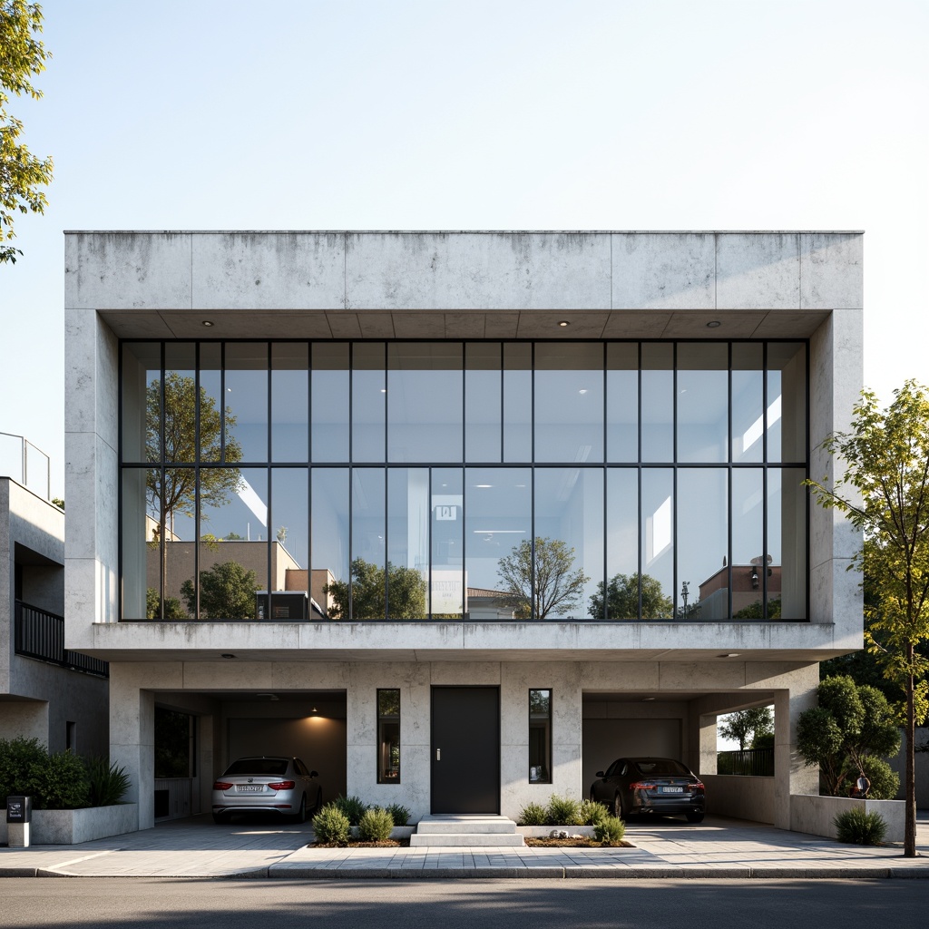 Prompt: Clean lines, minimal ornamentation, monochromatic color scheme, flat roof, large windows, sliding glass doors, exposed concrete walls, industrial metal frames, simple signage, urban cityscape, morning sunlight, soft shadows, shallow depth of field, 2/3 composition, symmetrical balance, realistic textures, ambient occlusion.Please let me know if this meets your requirements!