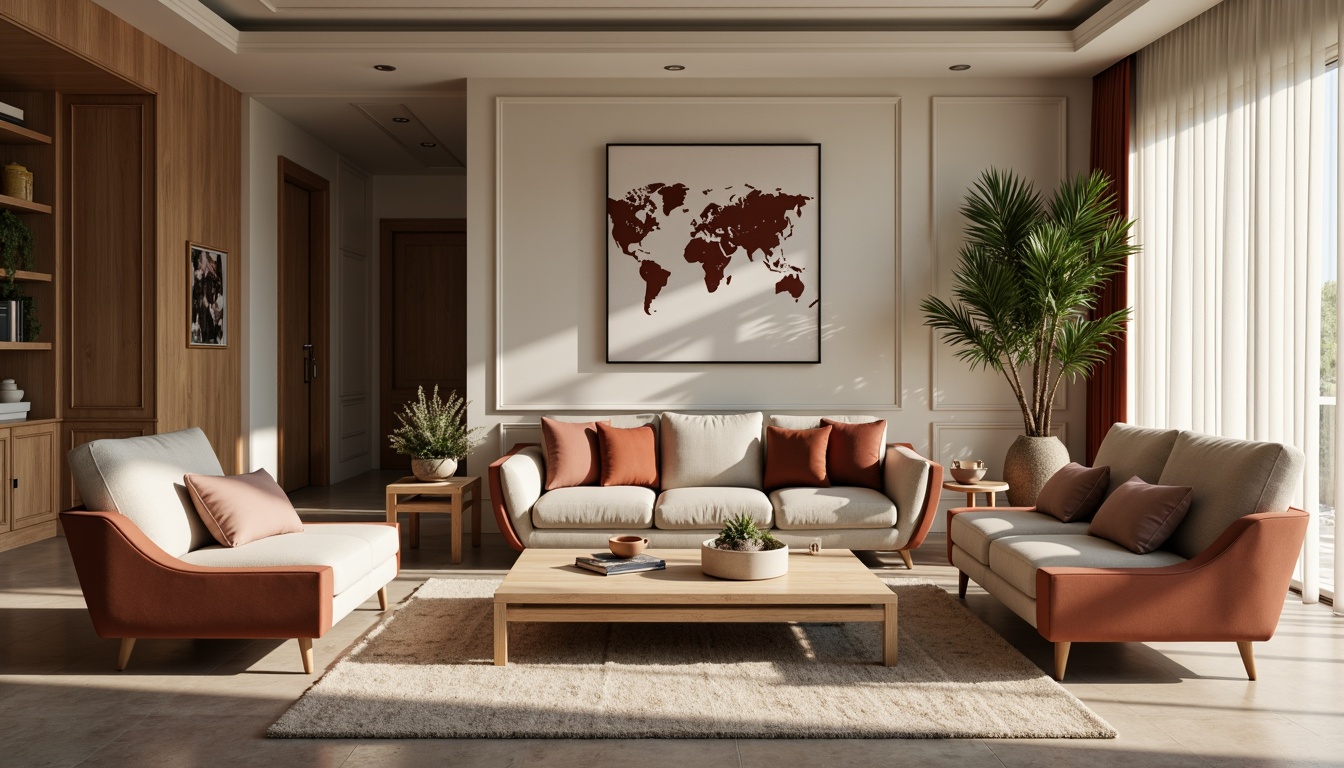 Prompt: Cozy living room, plush sofas, velvet armchairs, wooden coffee tables, minimalist decor, natural materials, earthy tones, warm lighting, soft cushions, ergonomic design, curved lines, comfortable seating, stylish accents, luxurious fabrics, rich textures, subtle patterns, elegant legs, sturdy frames, spacious layouts, airy atmosphere, warm color palette, 1/1 composition, realistic renderings, ambient occlusion.