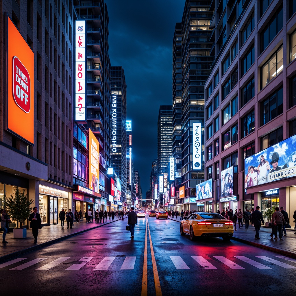 Prompt: Vibrant cityscape, neon lights, bustling streets, dynamic architecture, asymmetrical compositions, contrasting textures, bold color schemes, futuristic skyscrapers, sleek metallic surfaces, glowing LED lights, abstract patterns, intricate details, shallow depth of field, 1/2 composition, dramatic lighting, cinematic atmosphere, realistic reflections, ambient occlusion.