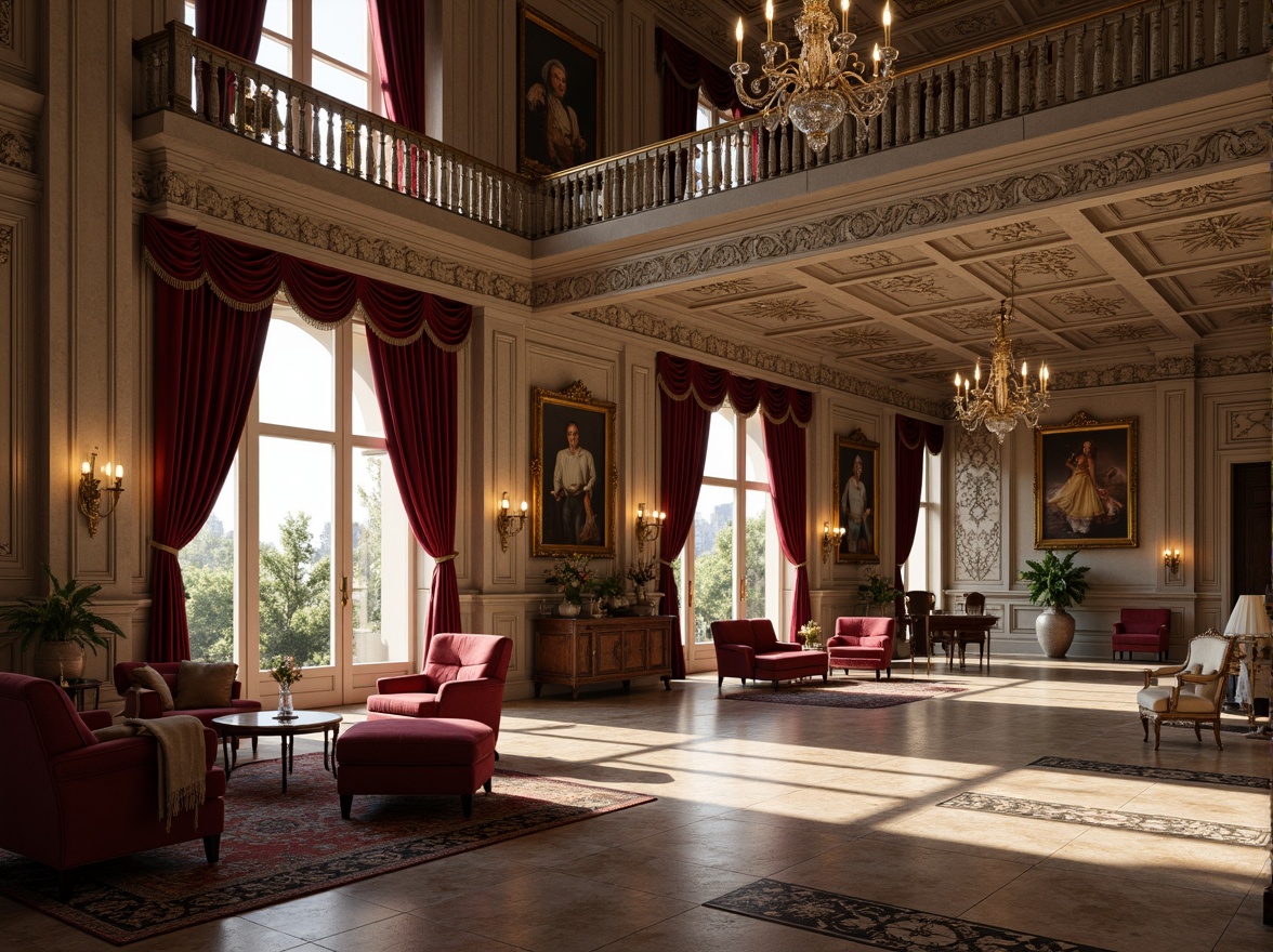 Prompt: Luxurious mansion, grandiose facade, intricately carved stonework, ornate balconies, lavish furnishings, rich velvet drapes, crystal chandeliers, polished marble floors, gilded frames, exquisite ceramic vases, delicate lace patterns, soft warm lighting, shallow depth of field, 1/1 composition, realistic textures, ambient occlusion.