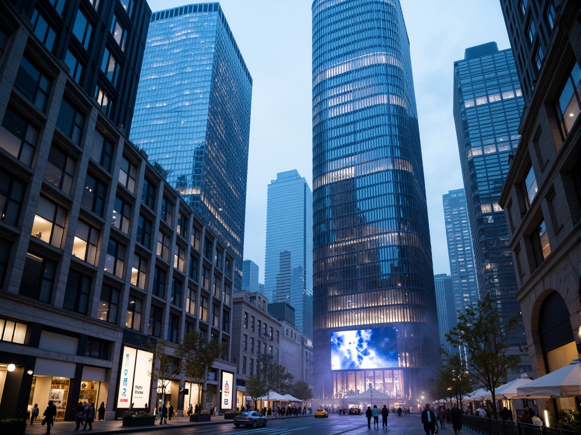 Prompt: Futuristic cityscape, neon-lit skyscrapers, iridescent metallic surfaces, holographic advertisements, sleek curved lines, geometric patterns, matte-black accents, glowing blue highlights, levitating transportation pods, misty atmospheric effects, softbox lighting, shallow depth of field, 2/3 composition, cinematic camera angles, realistic reflections, ambient occlusion, detailed normal maps.