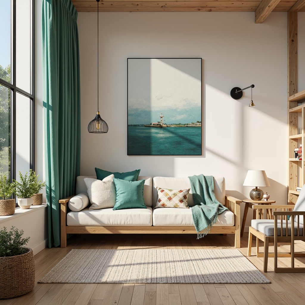 Prompt: Vibrant heliotrope accents, Nordic-inspired interior design, minimalist wooden furniture, pastel-colored walls, natural textiles, woven baskets, cozy throw blankets, geometric patterns, Scandinavian modern architecture, large windows, soft warm lighting, 1/1 composition, shallow depth of field, realistic textures, ambient occlusion.