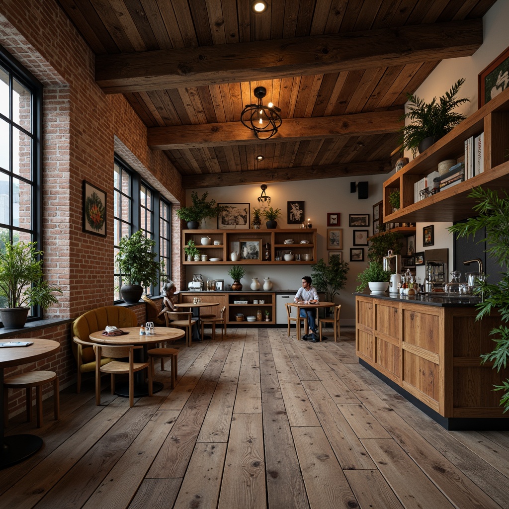 Prompt: Rustic wooden planks, distressed finishes, earthy tones, natural imperfections, reclaimed wood accents, industrial metal frames, exposed brick walls, rough-hewn stone textures, organic shapes, irregular patterns, warm ambient lighting, soft focus, shallow depth of field, 2/3 composition, moody atmosphere, vintage decorative elements, artisanal craftsmanship.