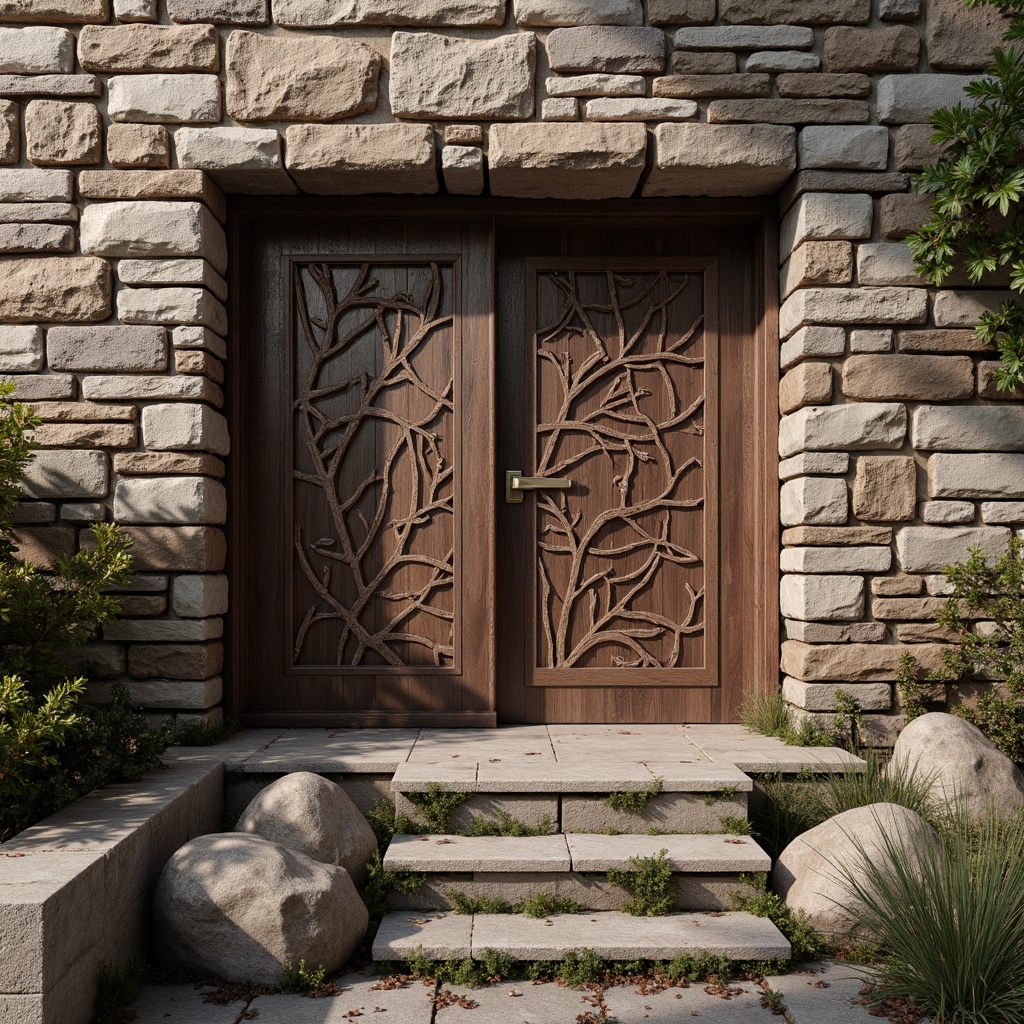 Prompt: Rugged stone walls, intricately carved wooden panels, distressed metal sheets, ornate ceramic tiles, rough-hewn brick facades, weathered concrete surfaces, tactile boulder formations, natural rock outcroppings, layered sedimentary patterns, earthy color palettes, organic shapes, 3D modeling, high-poly count, detailed normal maps, ambient occlusion, subtle specular highlights, dramatic lighting effects.