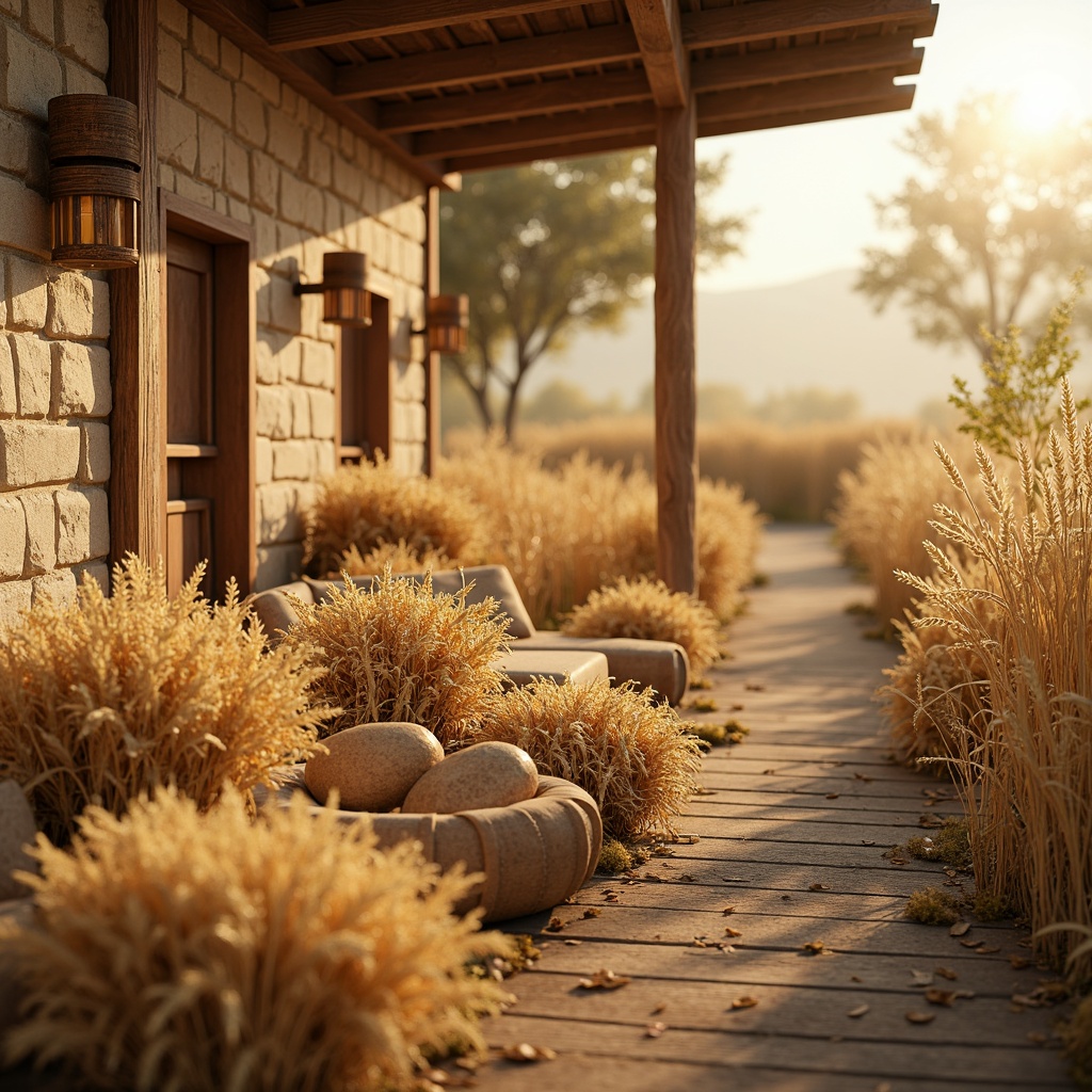 Prompt: Warm wheat fields, golden harvest, soft beige tones, earthy brown hues, rustic textures, natural fibers, woven baskets, vintage wooden accents, cozy rural atmosphere, creamy whites, muted sienna reds, pale yellow ochres, weathered stone walls, distressed wood planks, subtle gradient transitions, gentle warm lighting, shallow depth of field, 1/1 composition, realistic roughness, ambient occlusion.